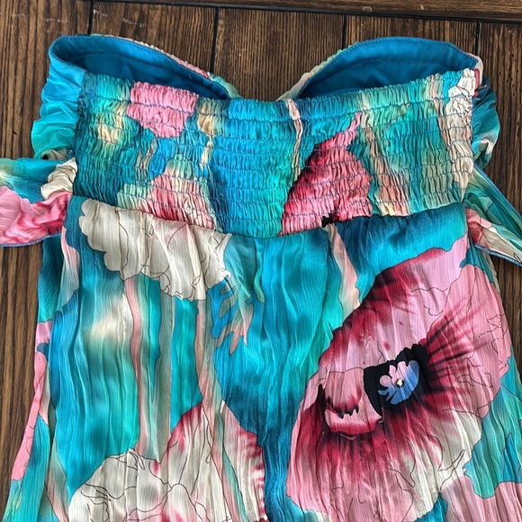 EUC Xhilaration turquoise floral maxi dress - Picture 6 of 10